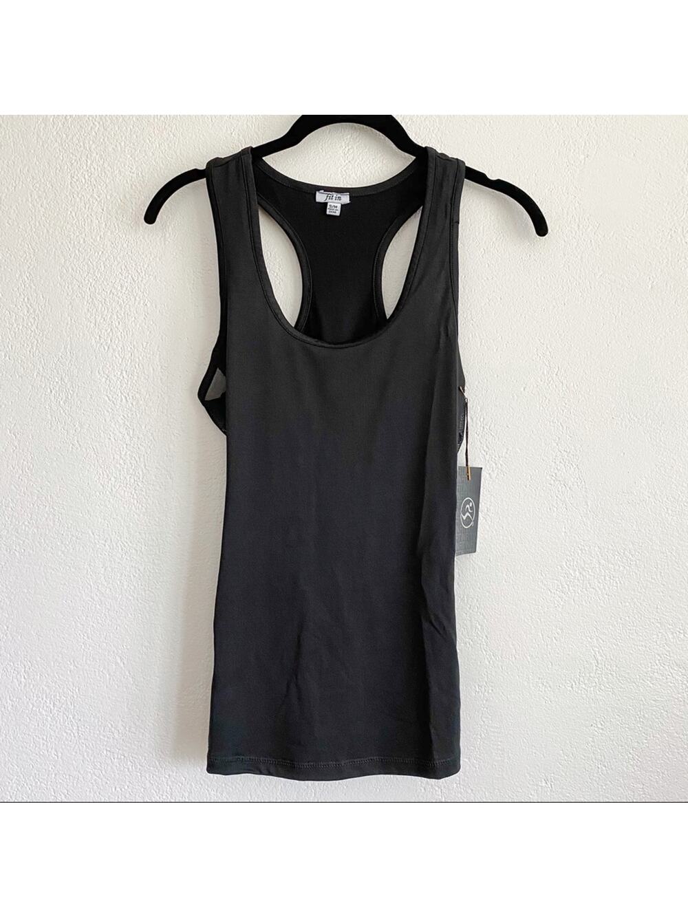 Fit In Black Mesh Strap Detail Active Tank Size Small / Medium